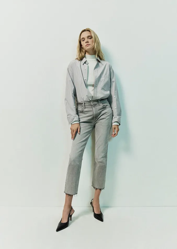 Women Jeans Citizens Of Humanity Isola Straight Crop In Quartz Grey