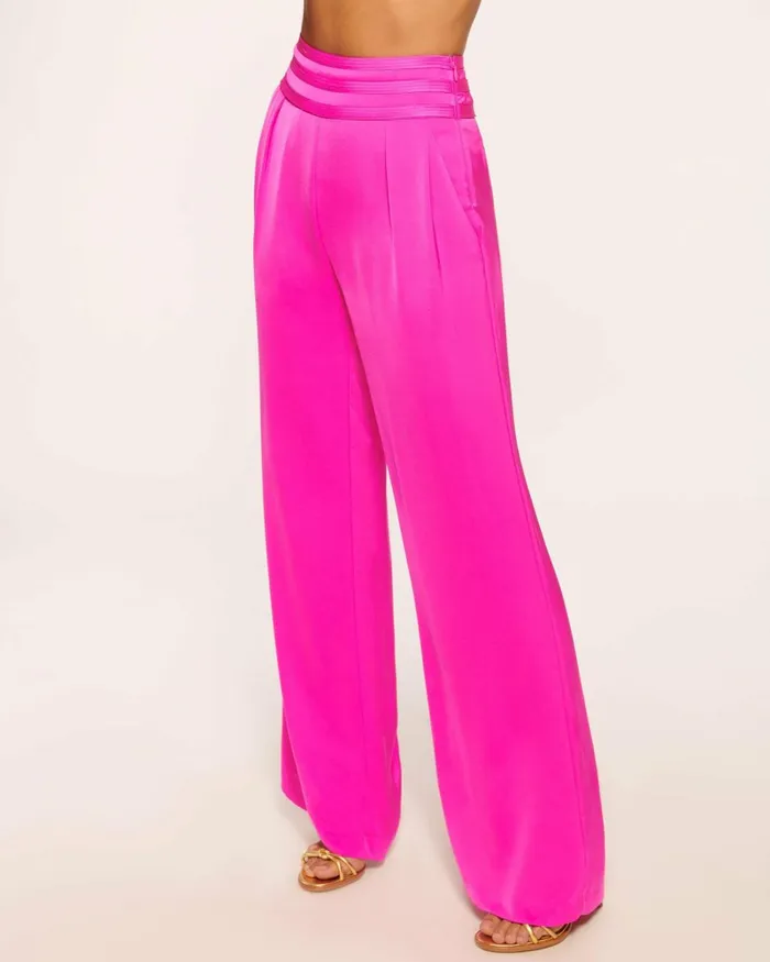Women Joss Wide Leg Pant Poppy Pink Ramy Brook Pants