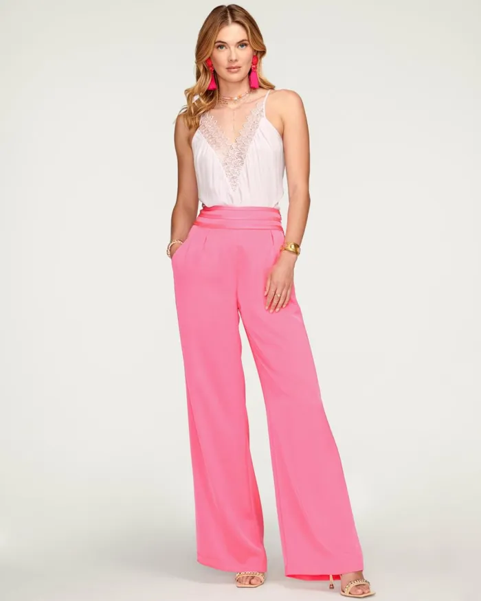 Women Joss Wide Leg Pant Poppy Pink Ramy Brook Pants Women Joss Wide Leg Pant Poppy Pink Ramy Brook Pants