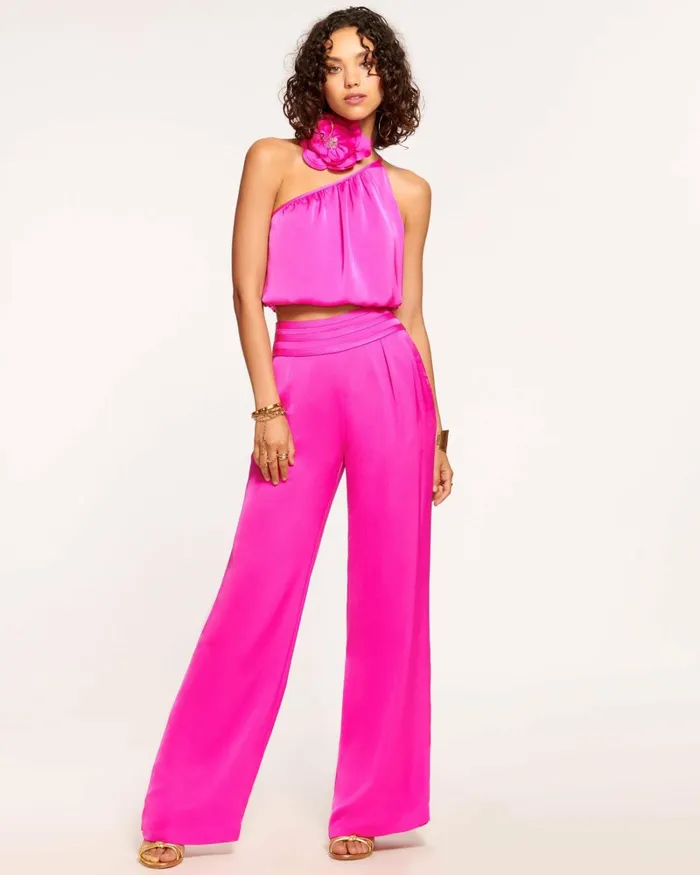 Women Joss Wide Leg Pant Poppy Pink Ramy Brook Pants Women Joss Wide Leg Pant Poppy Pink Ramy Brook Pants