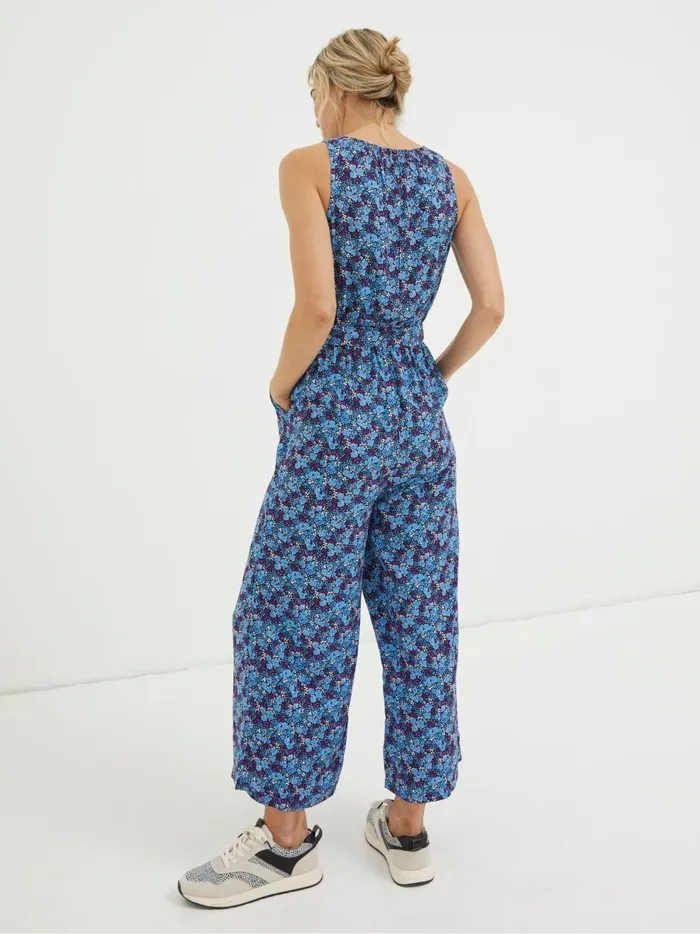 Women Jumpsuits and Playsuits Fat Face Purple Ink Floral Jumpsuit