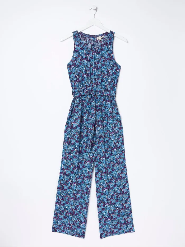 Women Jumpsuits and Playsuits Fat Face Purple Ink Floral Jumpsuit