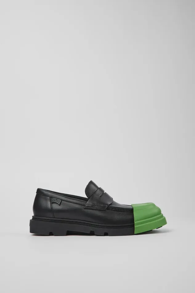 Women Junction Black Leather Loafer Camper Formal Shoes