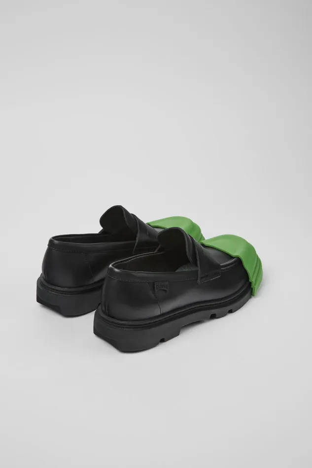 Women Junction Black Leather Loafer Camper Formal Shoes