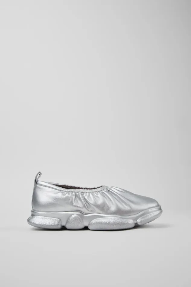 Women Karst Silver Leather Shoes Camper Ballerinas Women Karst Silver Leather Shoes Camper Ballerinas