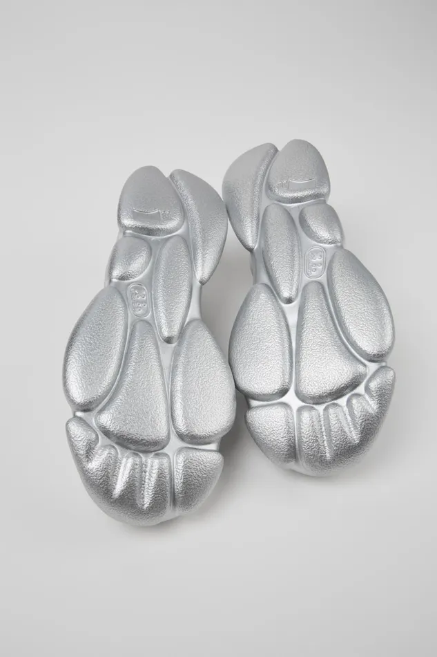 Women Karst Silver Leather Shoes Camper Ballerinas Women Karst Silver Leather Shoes Camper Ballerinas
