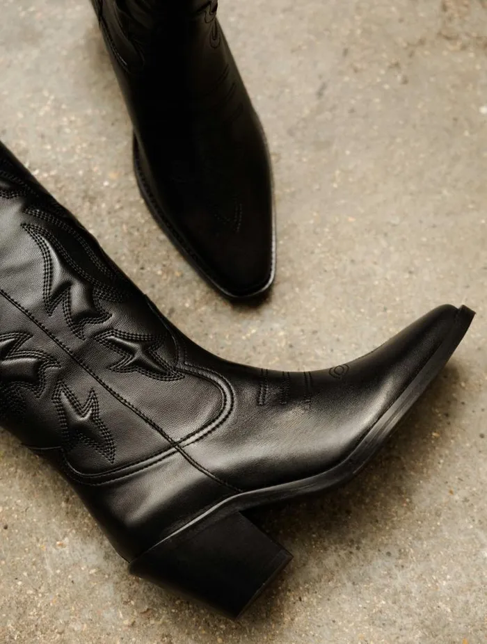 Women Knee High Boots Bobbies Vick Passion Black