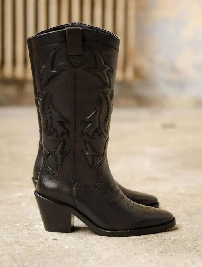 Women Knee High Boots Bobbies Vick Passion Black