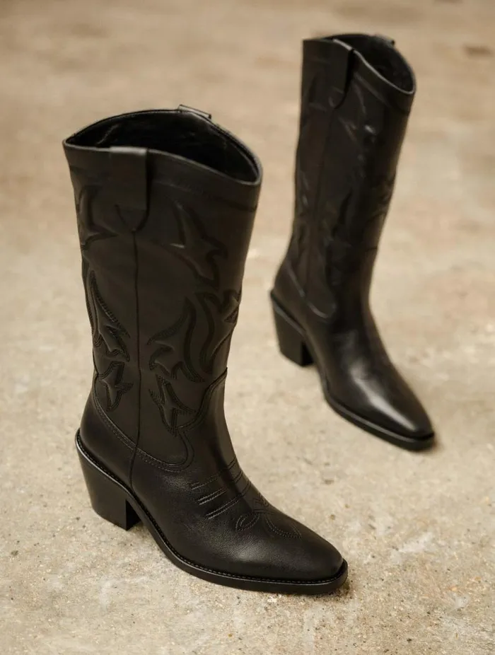 Women Knee High Boots Bobbies Vick Passion Black