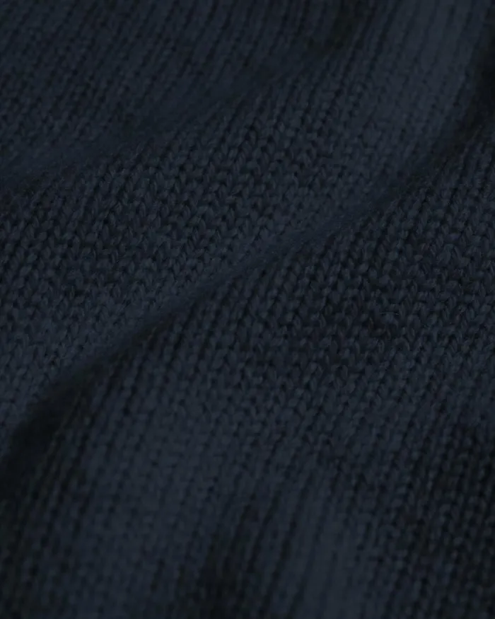 Women Knit Sweaters Colorful Standard Oversized Merino Wool Crew Navy Blue