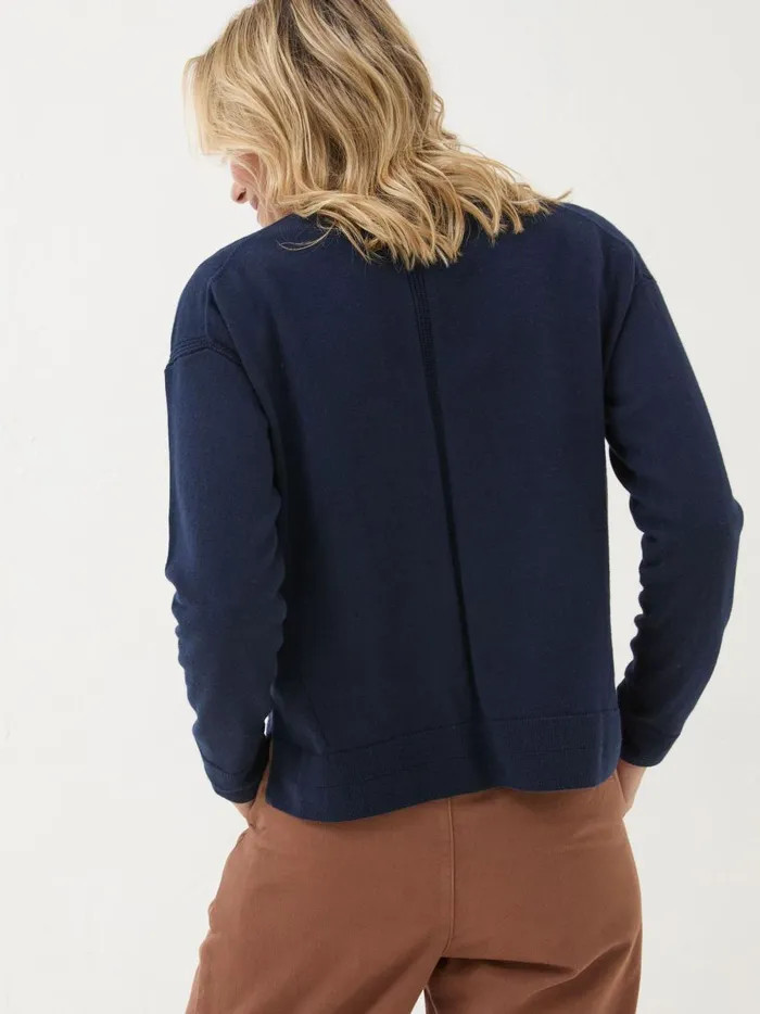 Women Knitwear Fat Face Grace Navy Cotton Cashmere Blend Cardigan