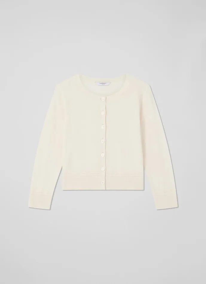 Women Knitwear LKBennett Michelle Ivory Organic Cotton Cardigan Ivory Women Knitwear LKBennett Michelle Ivory Organic Cotton Cardigan Ivory
