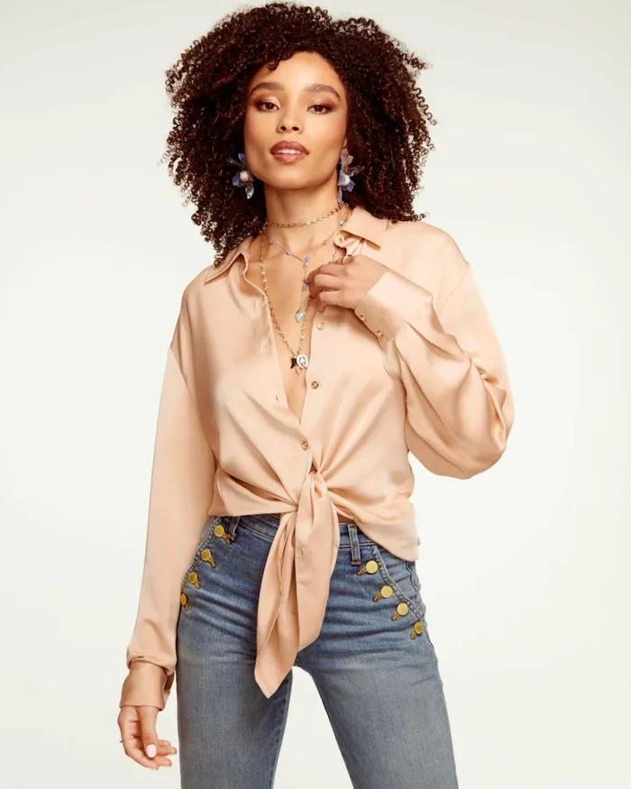 Women Kolby Button Up Blouse Navy Ramy Brook Tops Women Kolby Button Up Blouse Navy Ramy Brook Tops