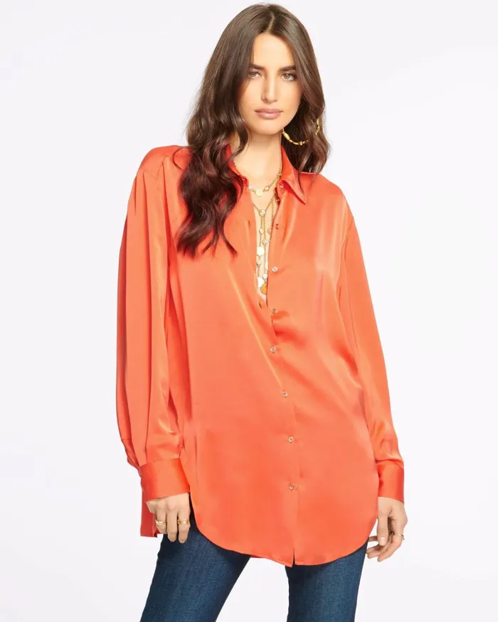 Women Kolby Button Up Blouse Navy Ramy Brook Tops Women Kolby Button Up Blouse Navy Ramy Brook Tops