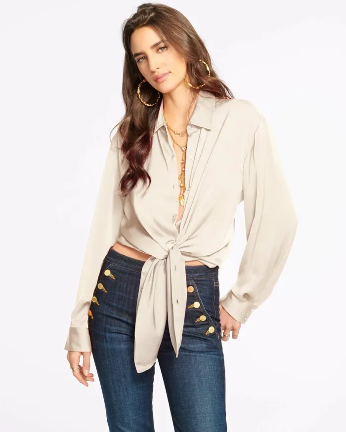Women Kolby Button Up Blouse Navy Ramy Brook Tops Women Kolby Button Up Blouse Navy Ramy Brook Tops