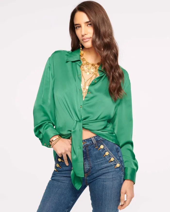Women Kolby Button Up Blouse Navy Ramy Brook Tops Women Kolby Button Up Blouse Navy Ramy Brook Tops
