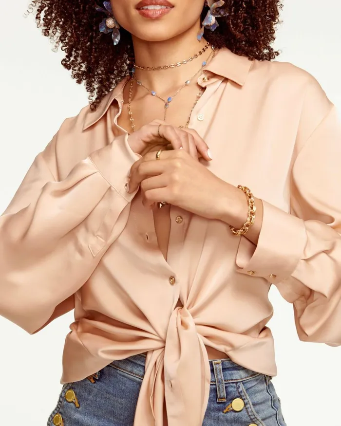 Women Kolby Button Up Blouse Navy Ramy Brook Tops Women Kolby Button Up Blouse Navy Ramy Brook Tops