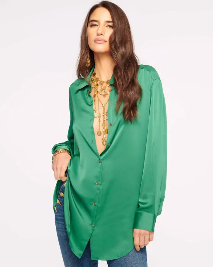 Women Kolby Button Up Blouse Navy Ramy Brook Tops Women Kolby Button Up Blouse Navy Ramy Brook Tops