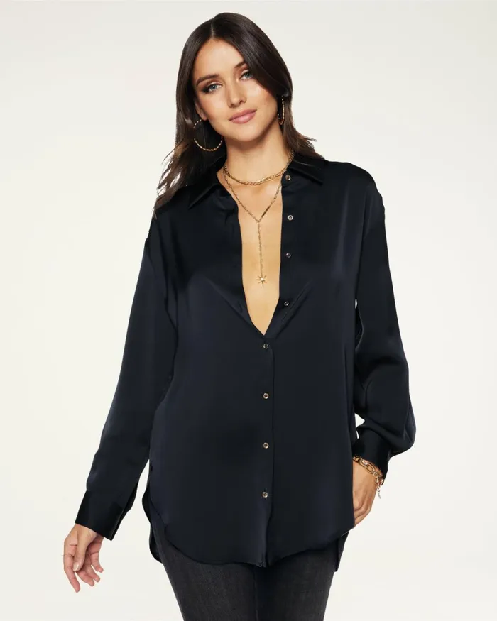Women Kolby Button Up Blouse Navy Ramy Brook Tops Women Kolby Button Up Blouse Navy Ramy Brook Tops