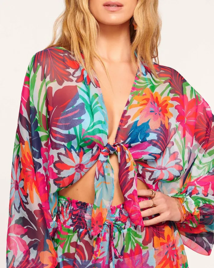 Women Kori Coverup Top Tropical Flower Ramy Brook Swimwear Women Kori Coverup Top Tropical Flower Ramy Brook Swimwear