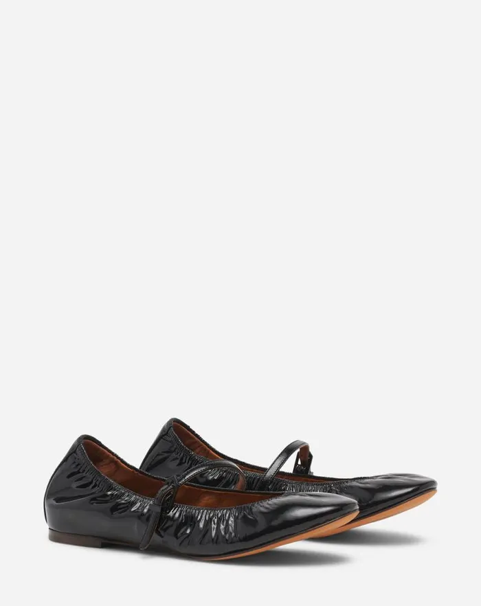 Women Lanvin Ballerinas Mary Jane In Glossy Leather Black Women Lanvin Ballerinas Mary Jane In Glossy Leather Black