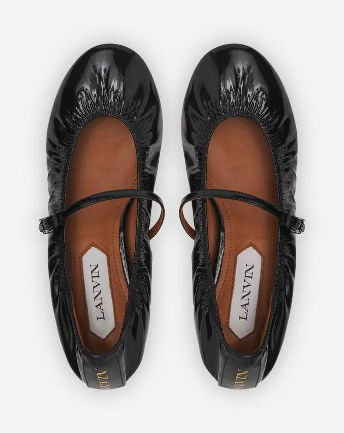 Women Lanvin Ballerinas Mary Jane In Glossy Leather Black Women Lanvin Ballerinas Mary Jane In Glossy Leather Black