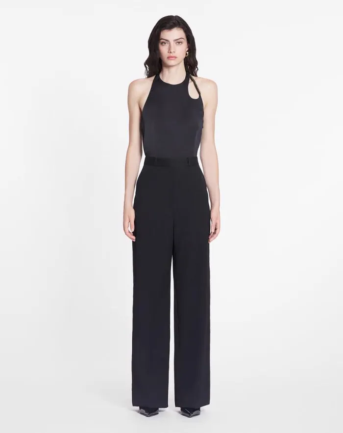 Women Lanvin Pants Wide Leg Pants Black Women Lanvin Pants Wide Leg Pants Black