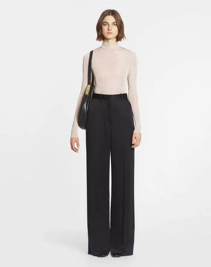 Women Lanvin Pants Wideleg Tailored Pants Black Women Lanvin Pants Wideleg Tailored Pants Black