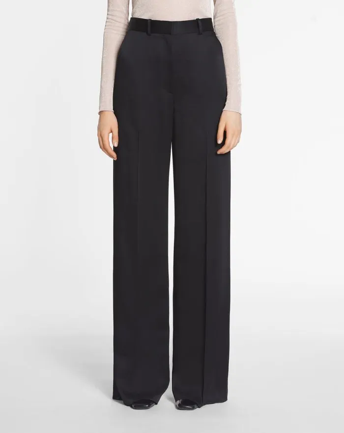 Women Lanvin Pants Wideleg Tailored Pants Black Women Lanvin Pants Wideleg Tailored Pants Black