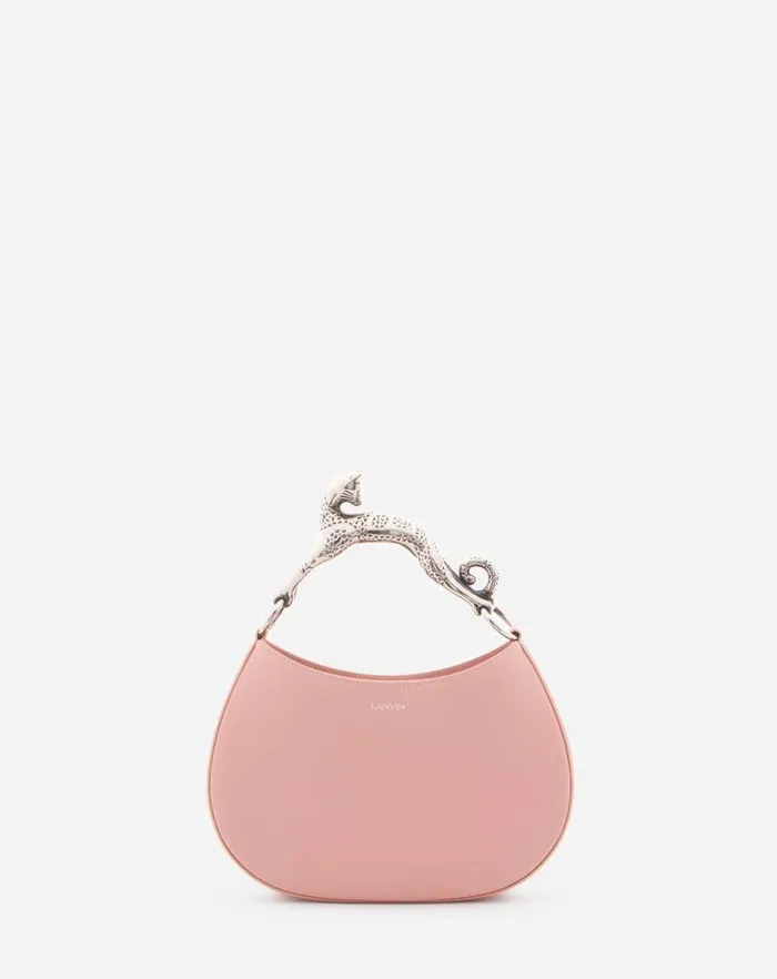 Women Lanvin Tote Bags and Top Handle Bags Hobo Cat Leather Bag Pale Abricot