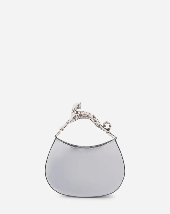 Women Lanvin Tote Bags and Top Handle Bags Hobo Cat Metallic Leather Bag Silver Women Lanvin Tote Bags and Top Handle Bags Hobo Cat Metallic Leather Bag Silver