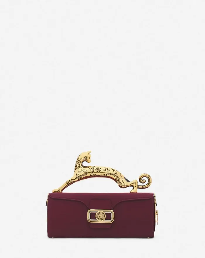 Women Lanvin Tote Bags and Top Handle Bags Medium Leather Pencil Cat Bag Turkish Red Women Lanvin Tote Bags and Top Handle Bags Medium Leather Pencil Cat Bag Turkish Red