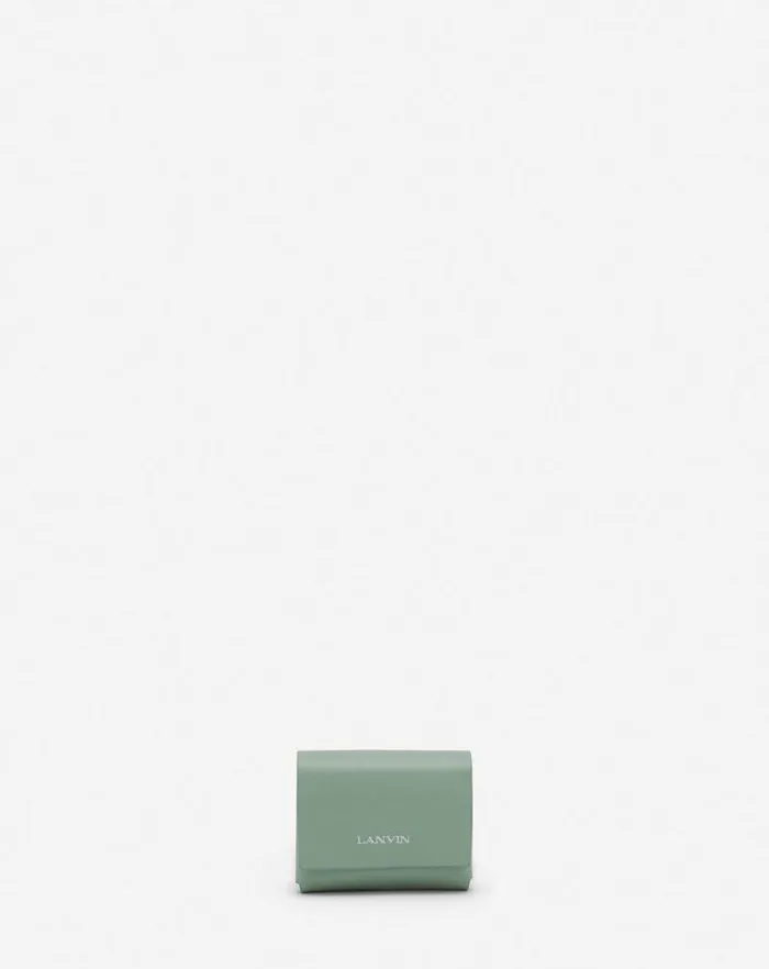 Women Lanvin Wallets and Small Leather Goods Lanvin Signature Leather Case For Airpods Pro Vert De Gris
