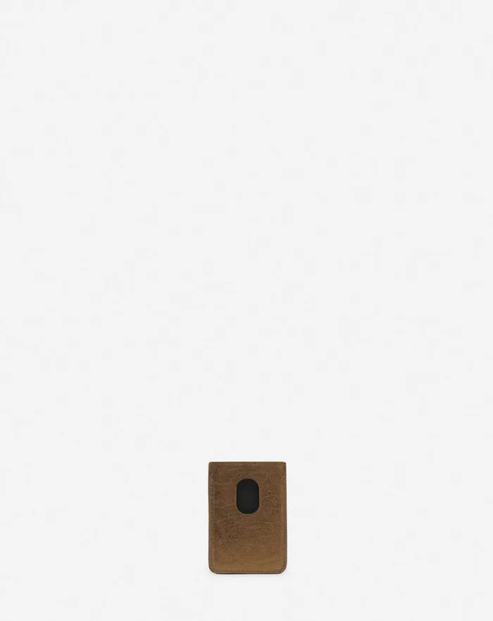 Women Lanvin Wallets and Small Leather Goods Magnetic Cardholder In Metallic Grained Leather Bronze Women Lanvin Wallets and Small Leather Goods Magnetic Cardholder In Metallic Grained Leather Bronze