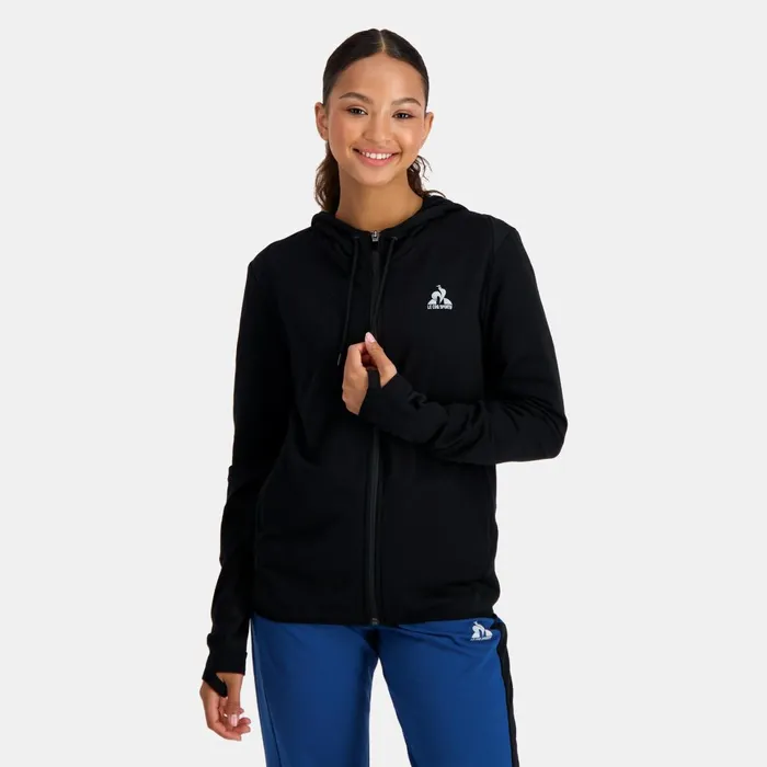 Women Le Coq Sportif Sweatshirts And Hoodies Training Performance ZipUp Hoodie Black Women Le Coq Sportif Sweatshirts And Hoodies Training Performance ZipUp Hoodie Black