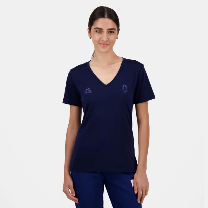 Women Le Coq Sportif Tshirts Polos Shirts And Tops Paris 2024 TShirt Bleu Nuit Women Le Coq Sportif Tshirts Polos Shirts And Tops Paris 2024 TShirt Bleu Nuit