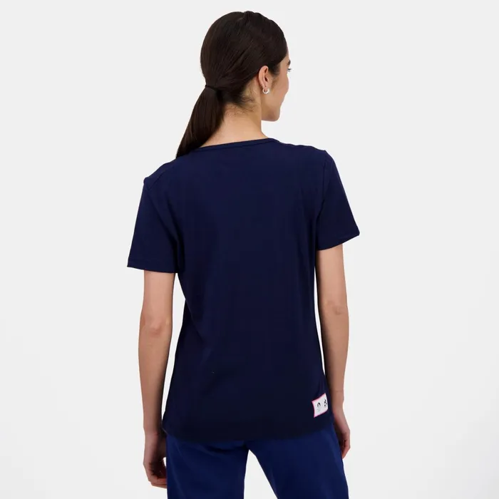 Women Le Coq Sportif Tshirts Polos Shirts And Tops Paris 2024 TShirt Bleu Nuit
