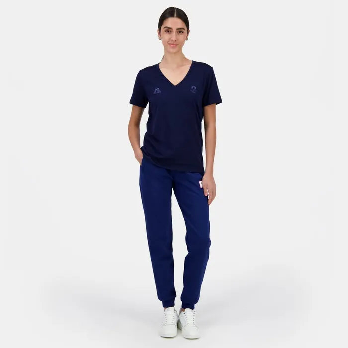 Women Le Coq Sportif Tshirts Polos Shirts And Tops Paris 2024 TShirt Bleu Nuit
