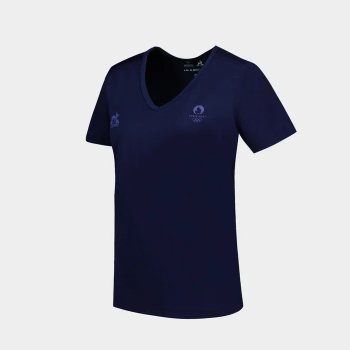 Women Le Coq Sportif Tshirts Polos Shirts And Tops Paris 2024 TShirt Bleu Nuit