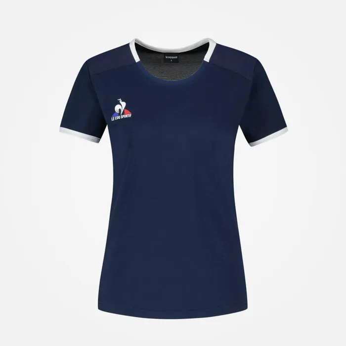 Women Le Coq Sportif Tshirts Polos Shirts And Tops Tennis TShirt Dress Bluesnew Optical White
