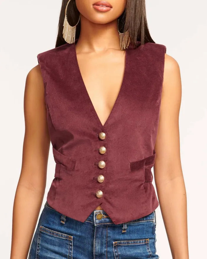 Women Margot Vest Cabernet Ramy Brook Tops Women Margot Vest Cabernet Ramy Brook Tops