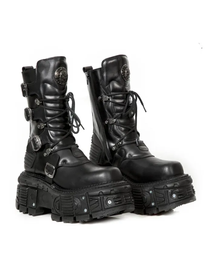 WomenMen Black Imperfect MTank002C4 New Rock Boots