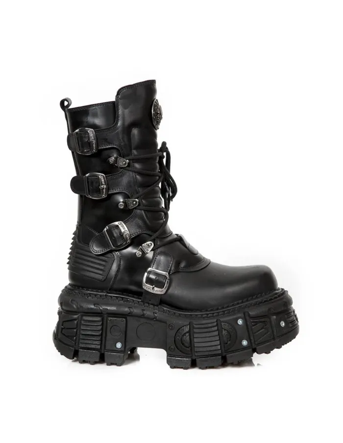 WomenMen Black Imperfect MTank002C4 New Rock Boots WomenMen Black Imperfect MTank002C4 New Rock Boots