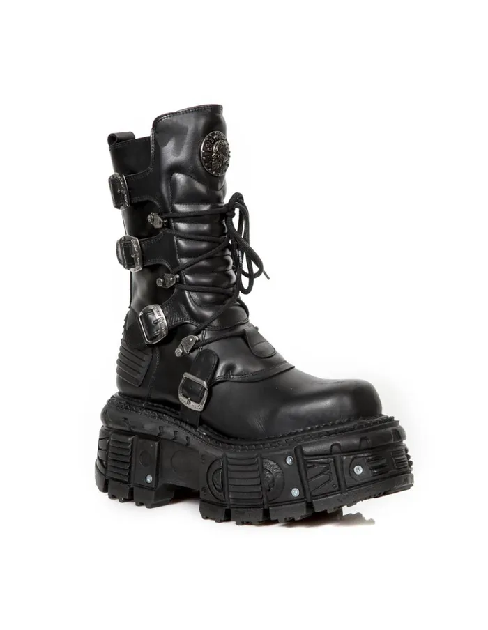 WomenMen Black Imperfect MTank002C4 New Rock Boots WomenMen Black Imperfect MTank002C4 New Rock Boots
