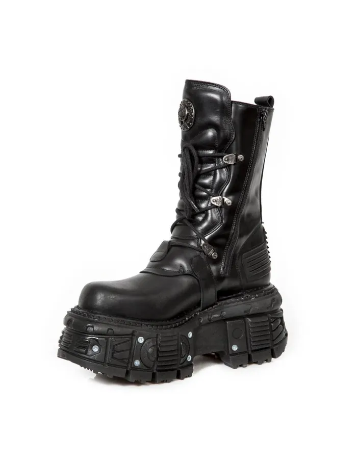 WomenMen Black Imperfect MTank002C4 New Rock Boots WomenMen Black Imperfect MTank002C4 New Rock Boots