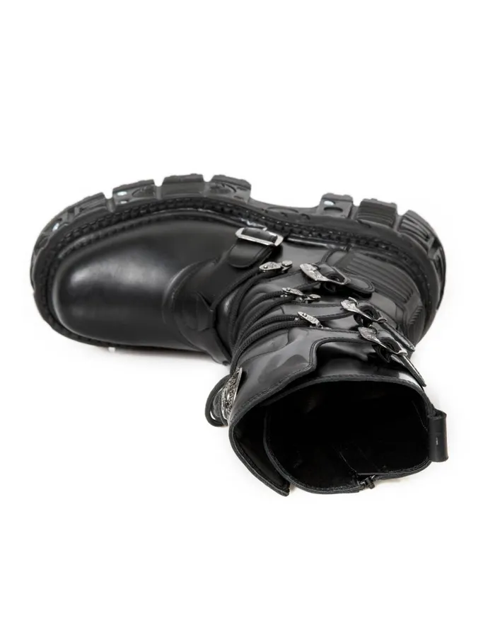 WomenMen Black Imperfect MTank002C4 New Rock Boots WomenMen Black Imperfect MTank002C4 New Rock Boots