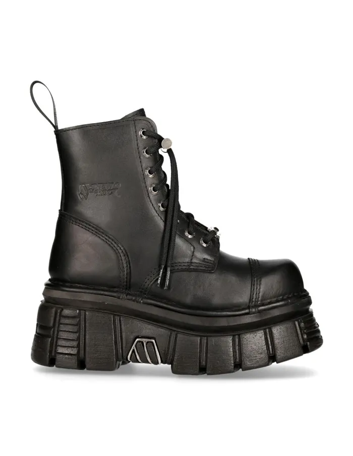 WomenMen Boot Black Tower With Laces MNewmili083S21 New Rock Boots WomenMen Boot Black Tower With Laces MNewmili083S21 New Rock Boots