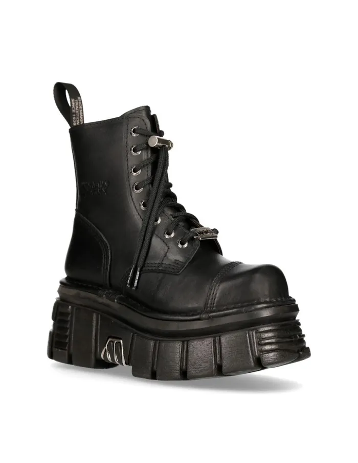 WomenMen Boot Black Tower With Laces MNewmili083S21 New Rock Boots WomenMen Boot Black Tower With Laces MNewmili083S21 New Rock Boots