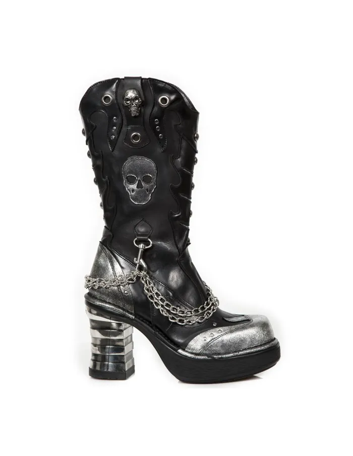 WomenMen Boot Metallic M8304C3 New Rock Boots