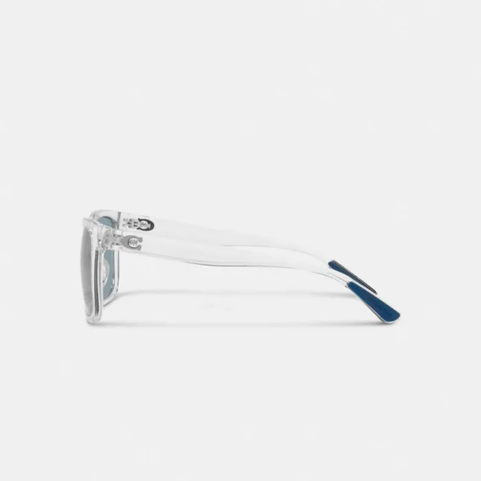 WomenMen Eyewear Coach Beveled Signature Flat Top Square Sunglasses Clear Blue WomenMen Eyewear Coach Beveled Signature Flat Top Square Sunglasses Clear Blue
